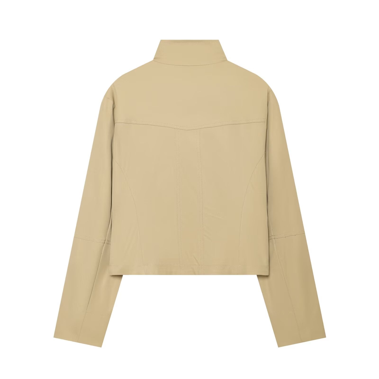 Women's pocket decoration stand collar Coat