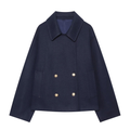 Women's casual double breasted lapel coat
