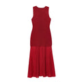 Women's New Fashion Sleeveless Knitted Splicing Midi Dress