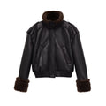 Women's double-sided faux leather pilot jacket Coat