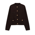 Women's O Neck long sleeved elastic knitted Coat