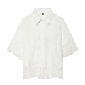 Women's casual hollowed out embroidered shirt