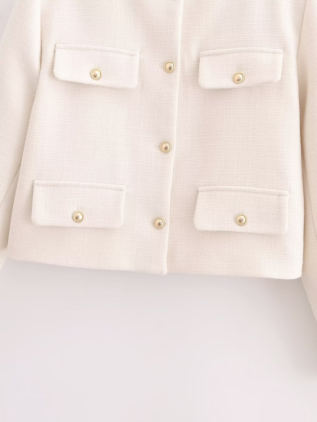 Women's New Short Coarse textile O Neck Coat