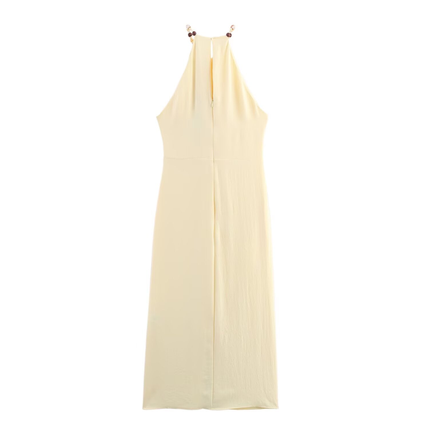 Women's New Fashion Knot Decoration Opening Design Midi Dress