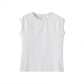 Women's new fashion rivet decoration slim O-Neck T-shirt top