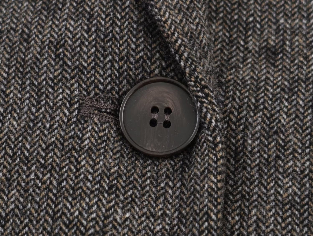 Women's herringbone twill wool blend Blazer Coat
