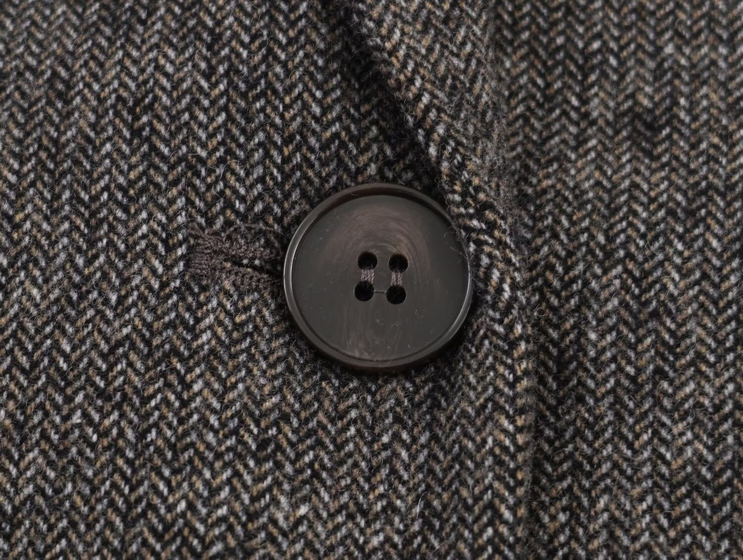 Women's herringbone twill wool blend Blazer Coat