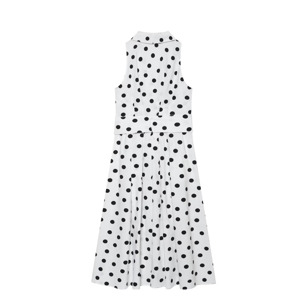 Women's polka dot Poplin Midi Dress