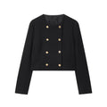 Women's 2025 new fashion short double breasted suit Coat+Pants suit