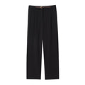 Women's new fashion belt decoration casual pleated suit pants