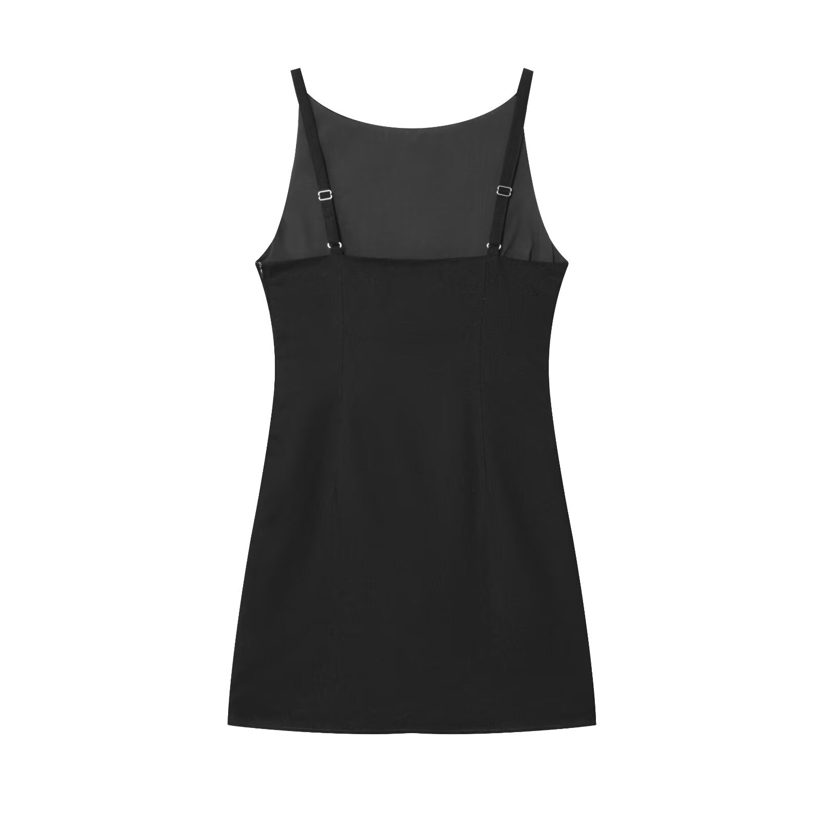 Women's new fashion cotton linen blend pleated suspender mini dress