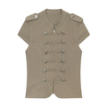 Women's buckle decoration slim zipper vest