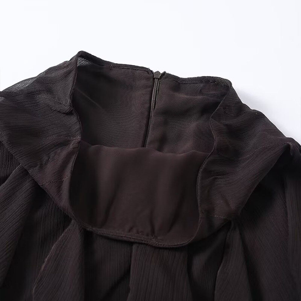 Women's ruffle edge decoration asymmetrical skirt