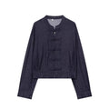 Women's rope knot decorative denim jacket