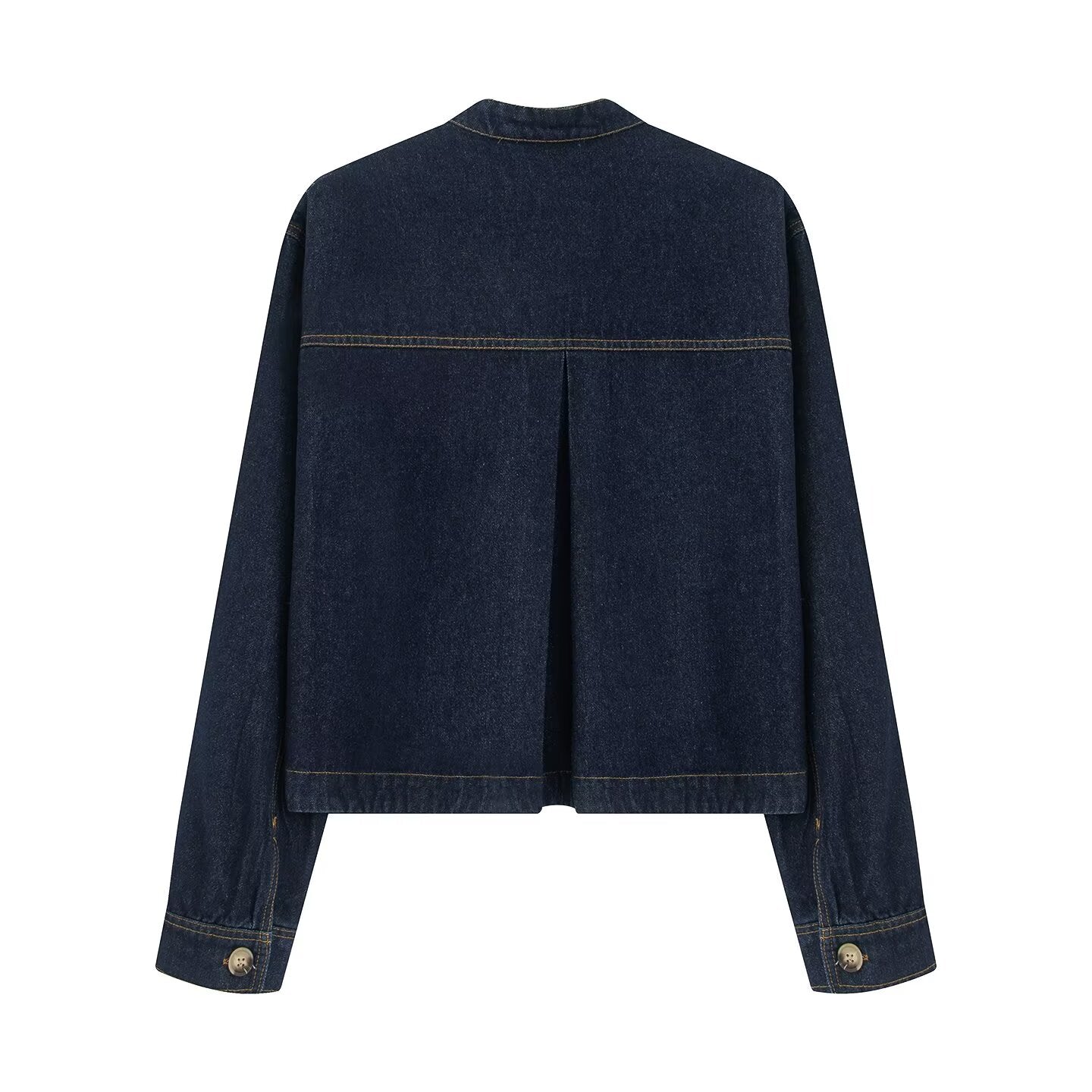 Women's casual stand collar twill coat