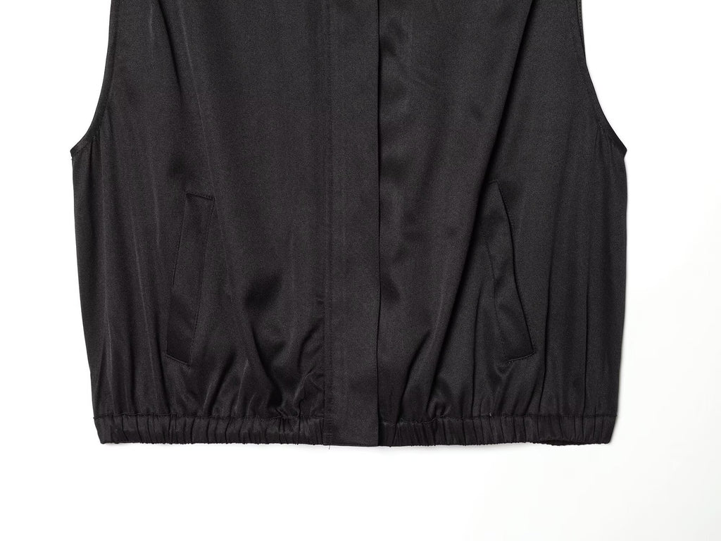 Women's balloon shaped casual lapel vest