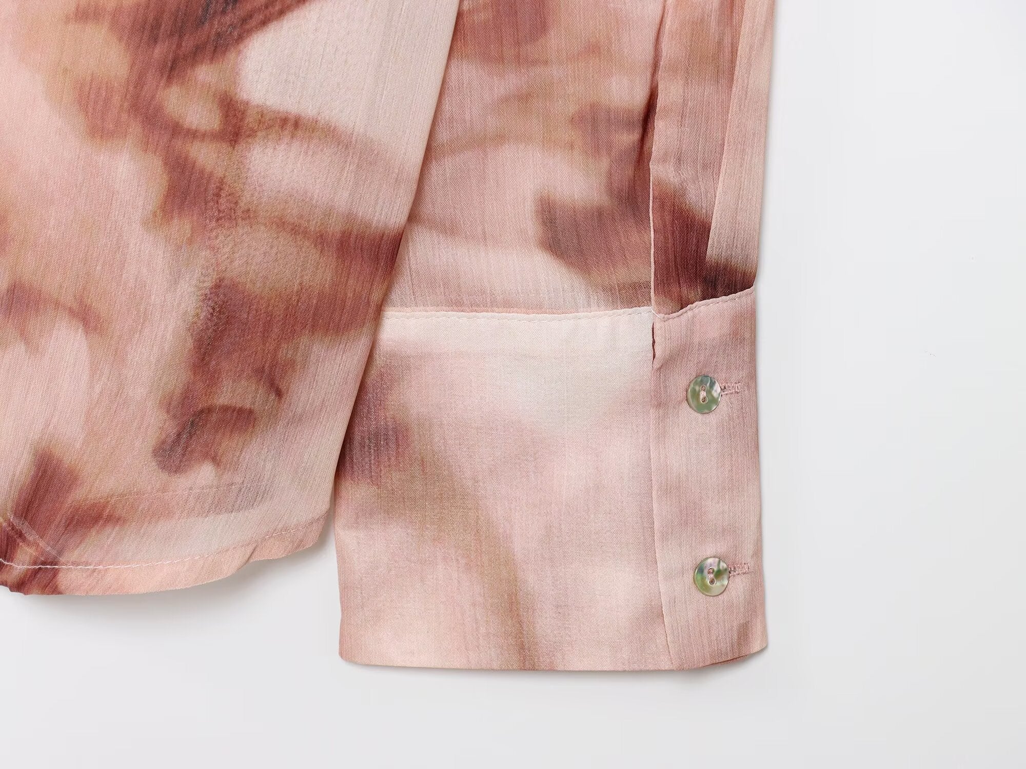 Women's 2025 new fashion tie dye printed button up shirt