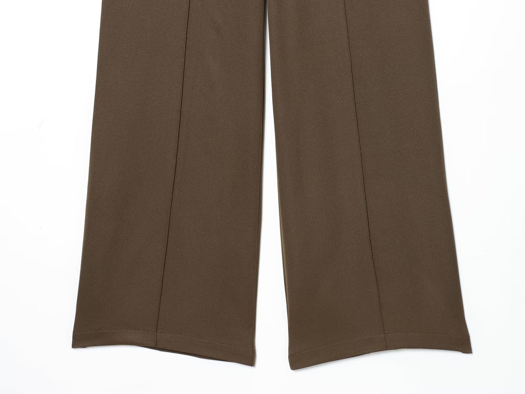 Women's new loose casual high waisted zipper pants