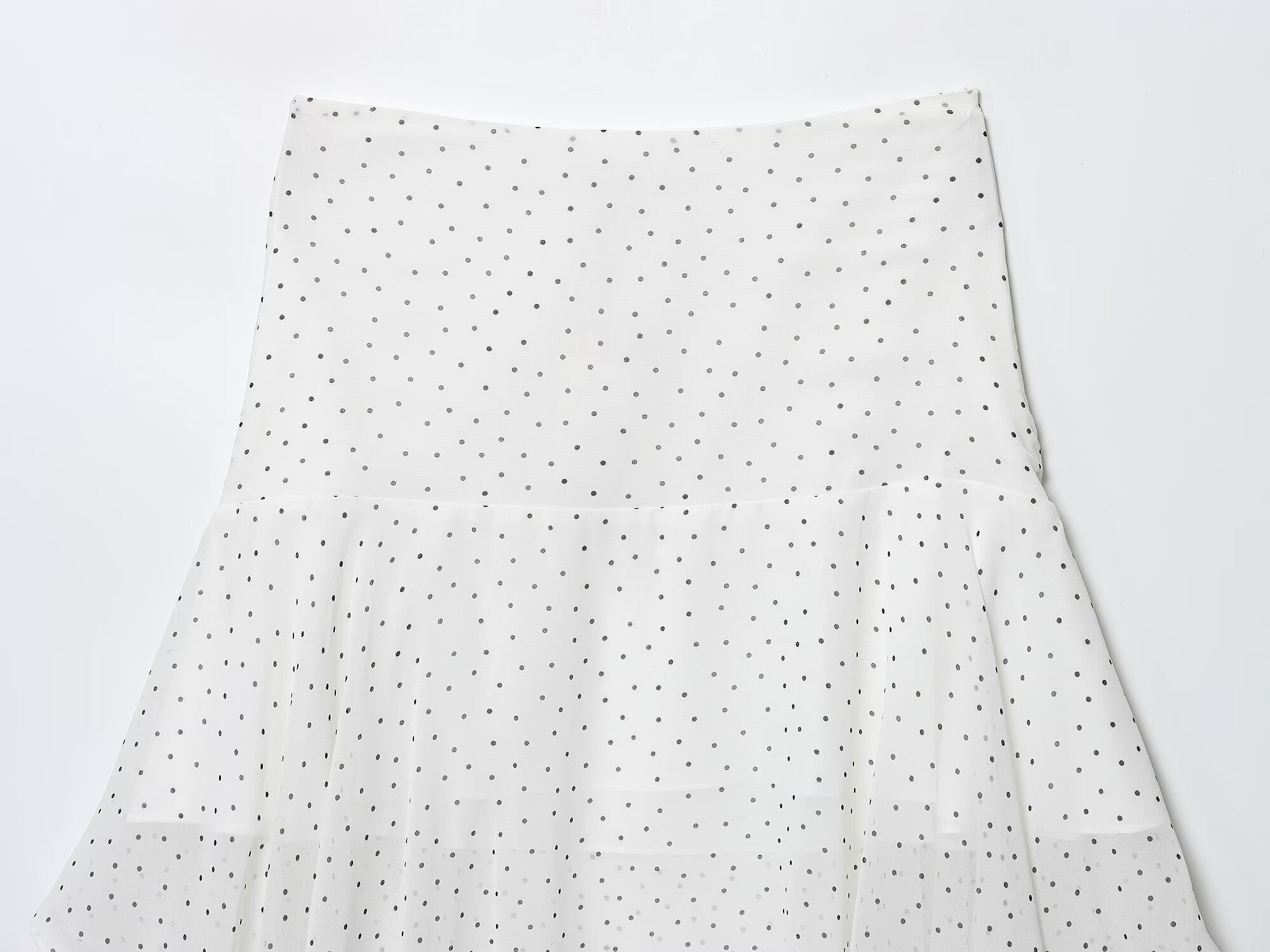 Women's chic Fashion polka dot asymmetrical MIDI skirt