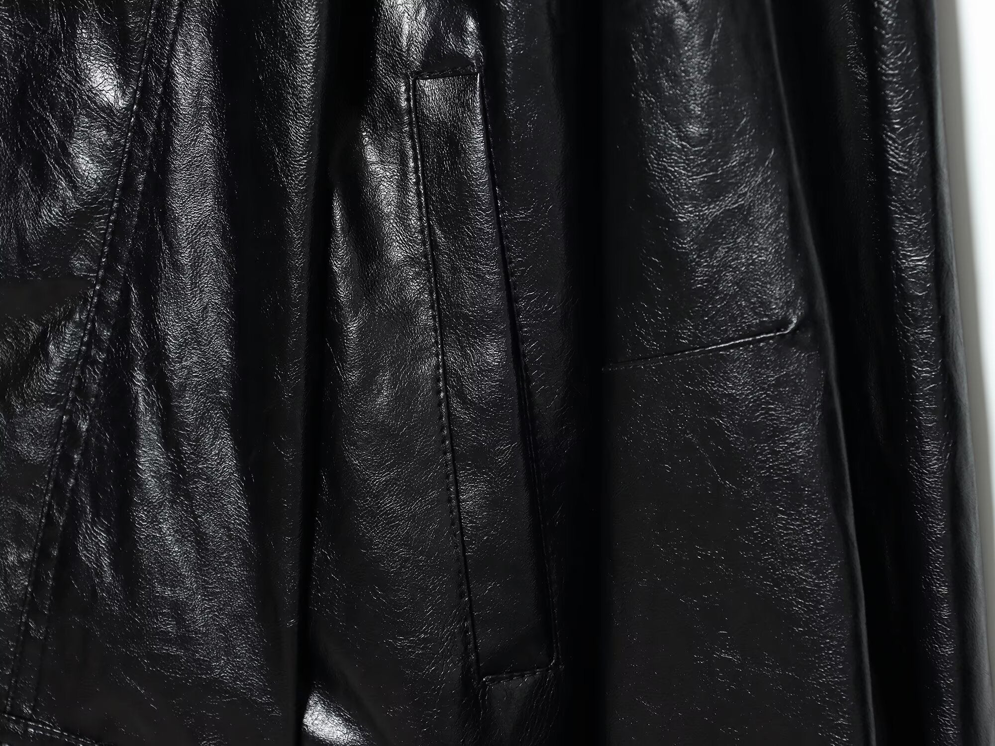 Women's loose faux leather pilot jacket Coat