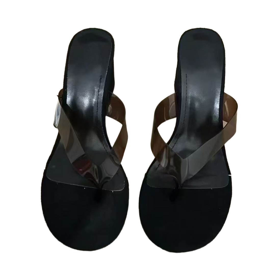 Women's 2025 New Fashion Joker Transparent Wedge Design Increases Sandals.