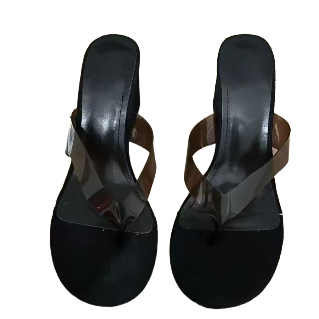 Women's 2025 New Fashion Joker Transparent Wedge Design Increases Sandals.