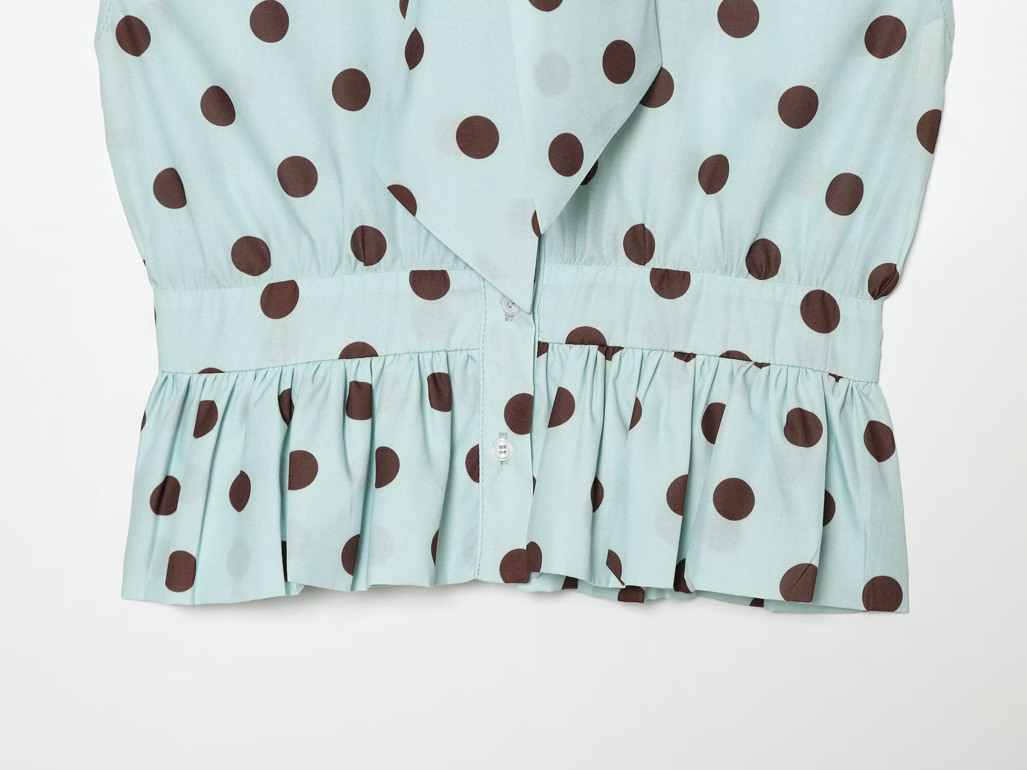 Women's polka dot bow sleeveless shirt