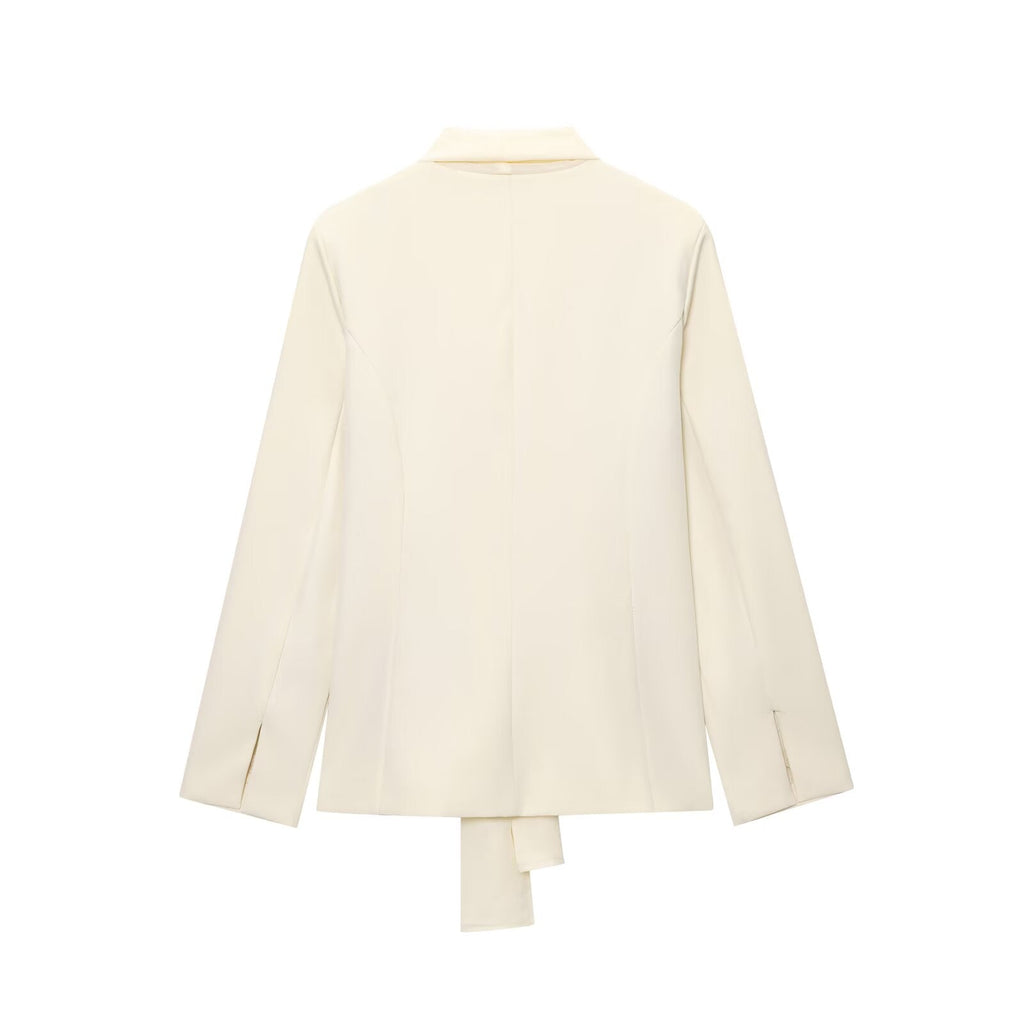 suit Women's 2 pieces tie decoration lapel Blazer Coat +Pants