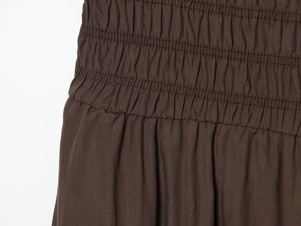 Women's straight neck off shoulder pleated jumpsuit