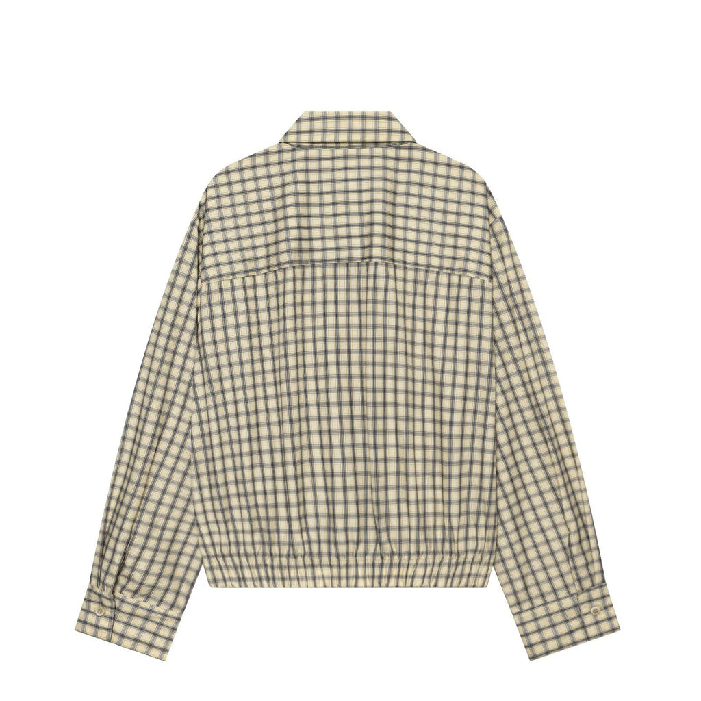 Women's casual plaid puffy shirt
