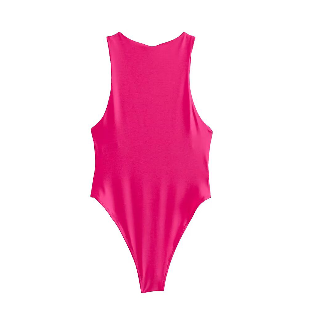 Women's tight halter neck bodysuit