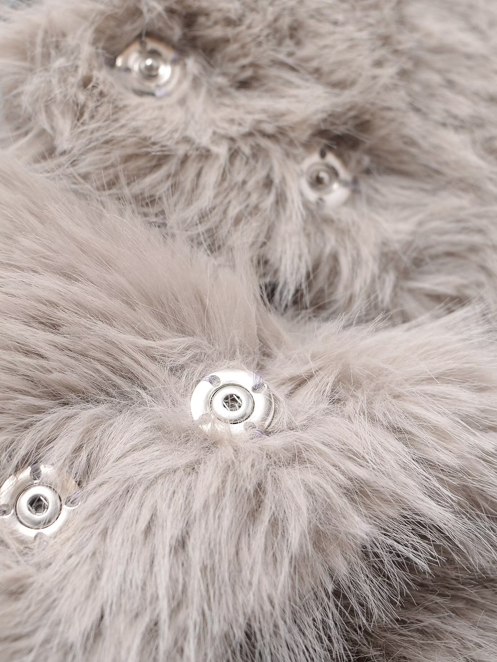 Women's faux fur effect short stand collar Coat