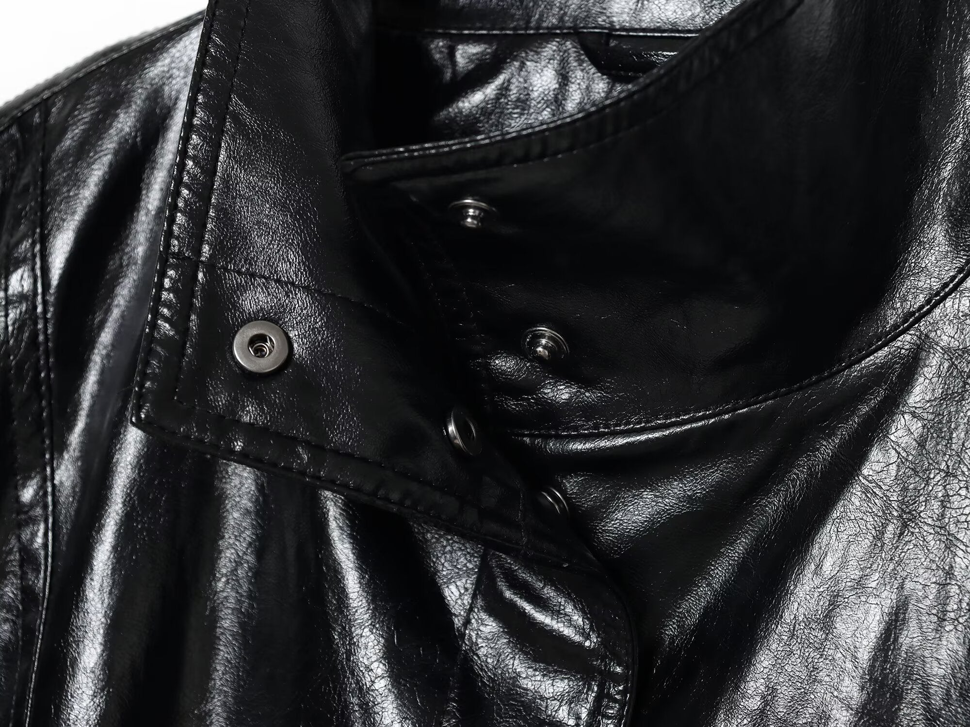 Women's loose faux leather pilot jacket Coat