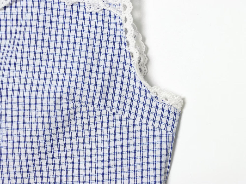 Women's casual plaid patchwork shirt