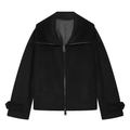 Women's Lapel straight casual wool blend Coat