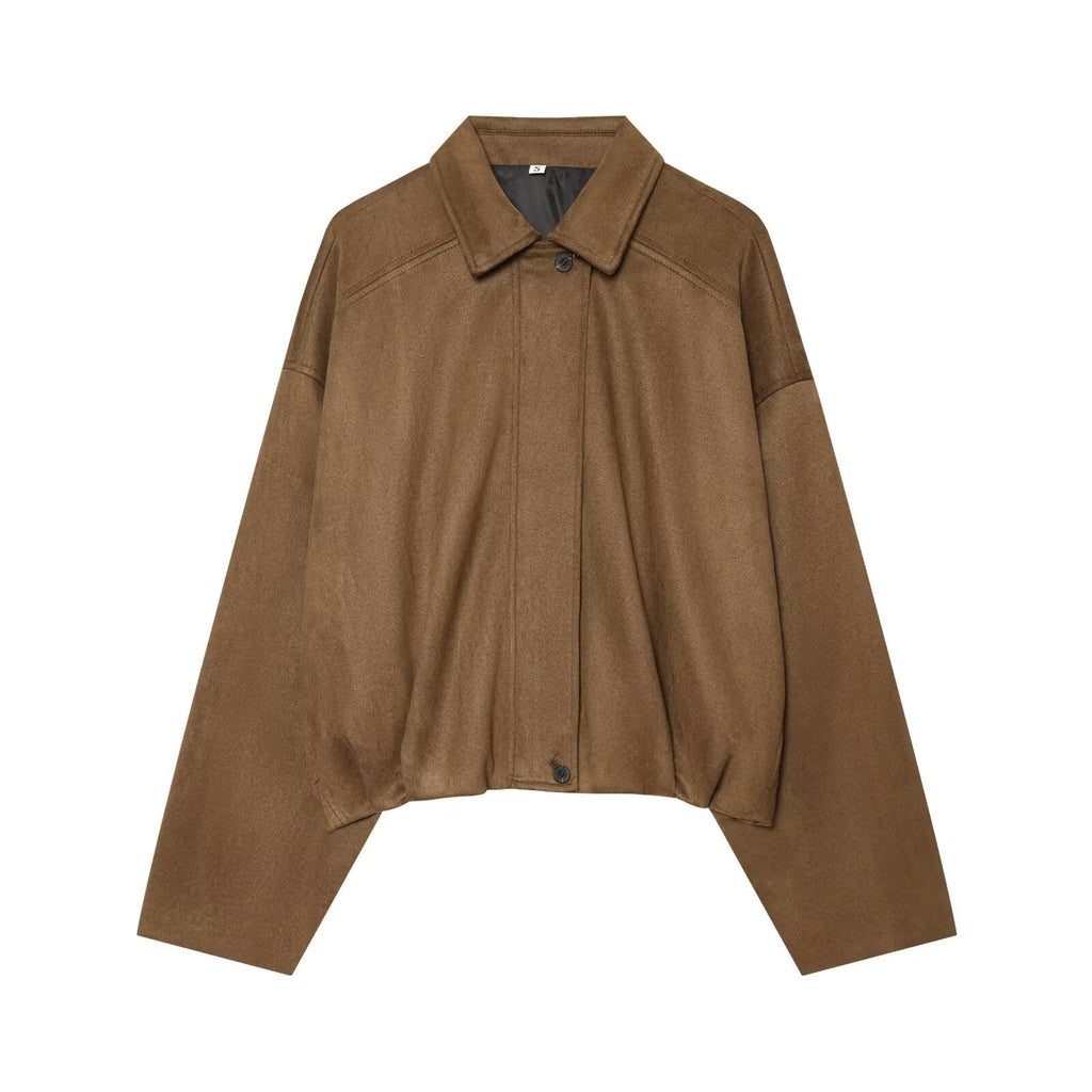 Women's casual suede textured jacket Coat