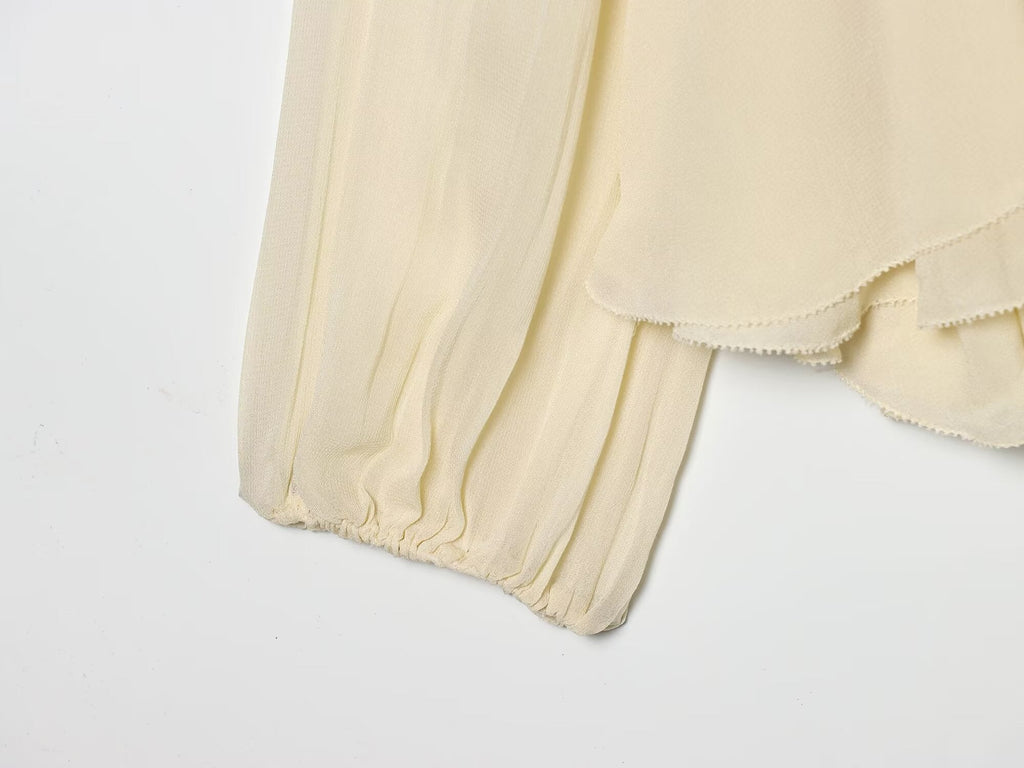 Women's layered decorative casual lace up shirt