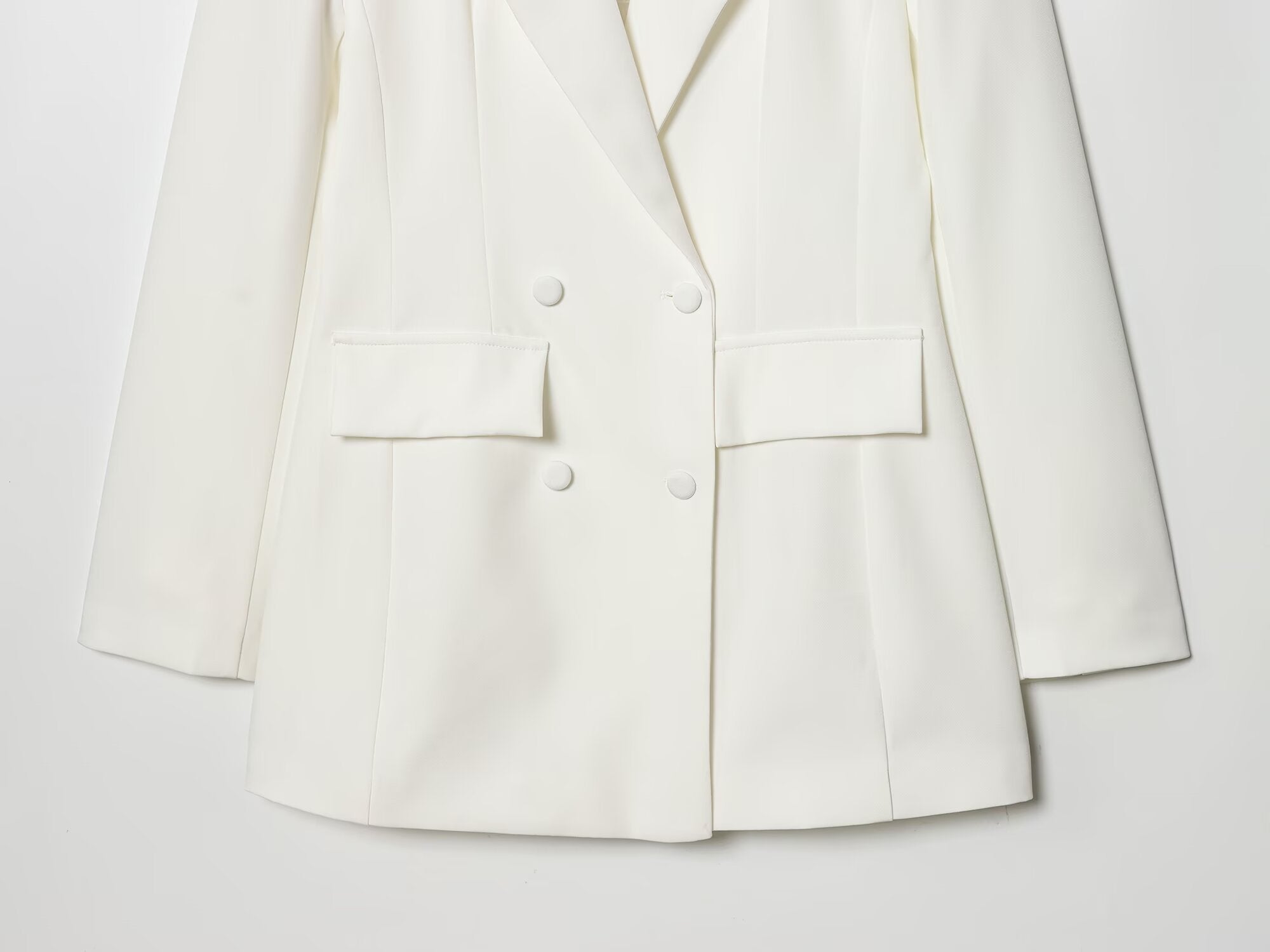 Women's solid slim double breasted Blazer Coat
