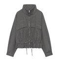 Women's plaid stand collar cotton jacket Coat