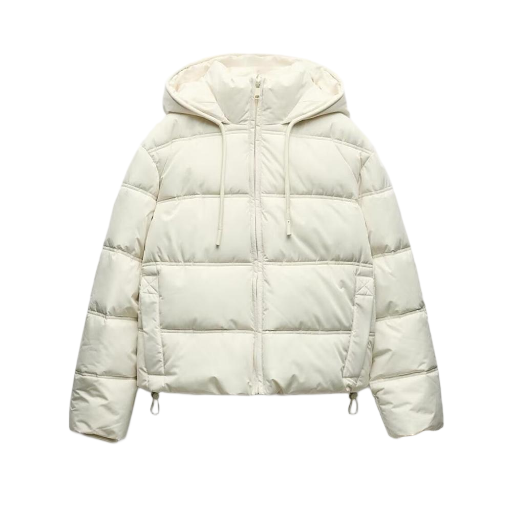 Women's short thick warm hooded cotton jacket Coat