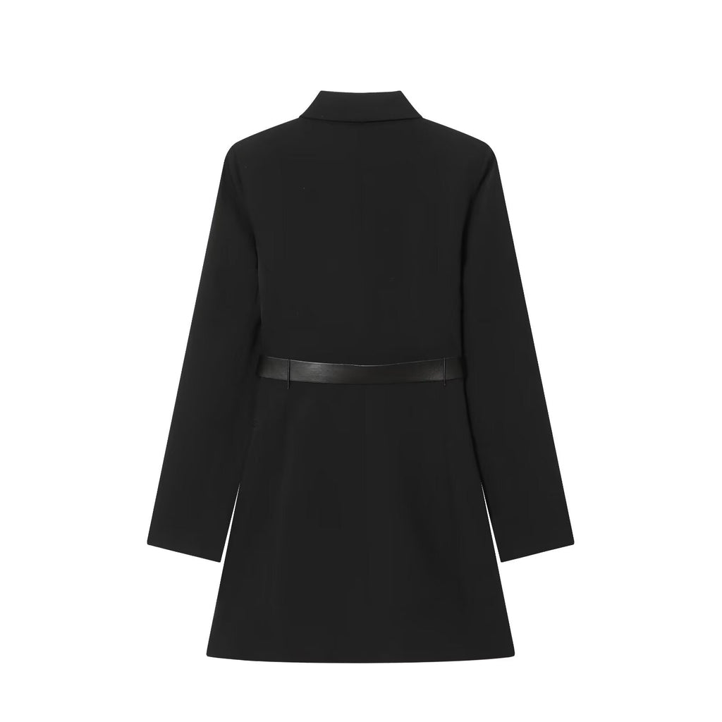 Women's With Belt casual double breasted Blazer style dress