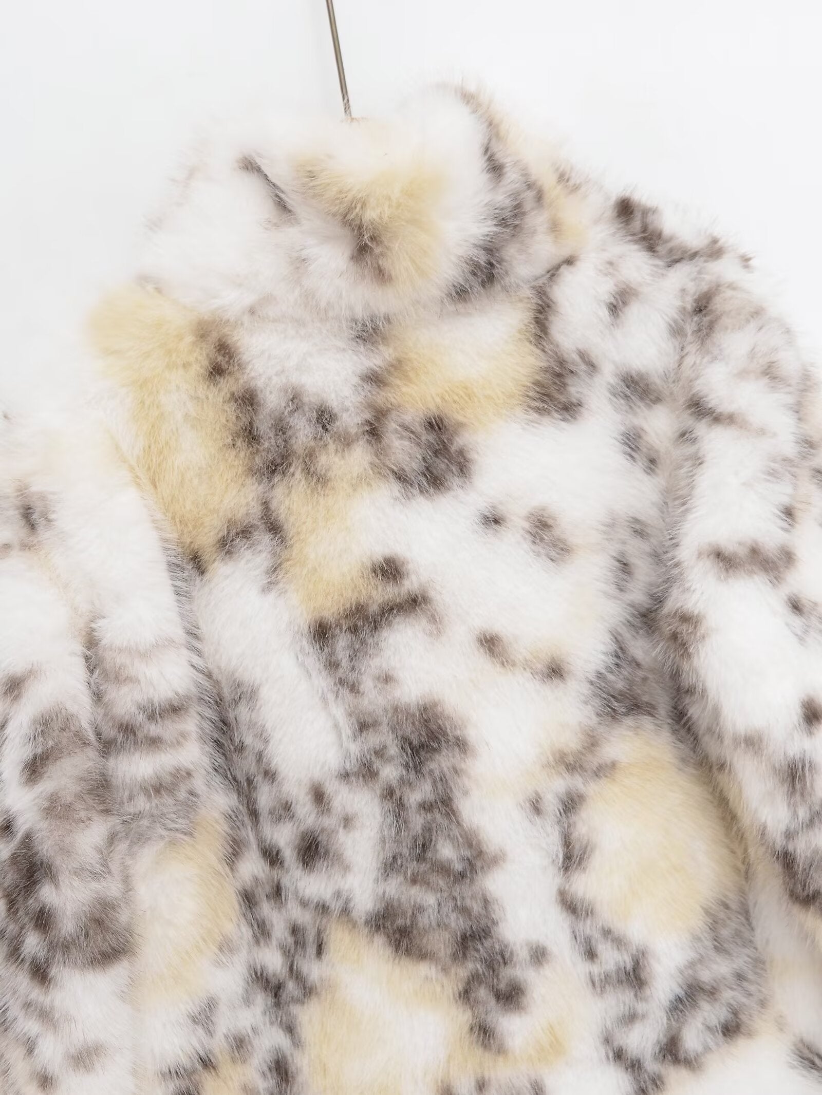 Women's warm standing collar faux fur effect Coat