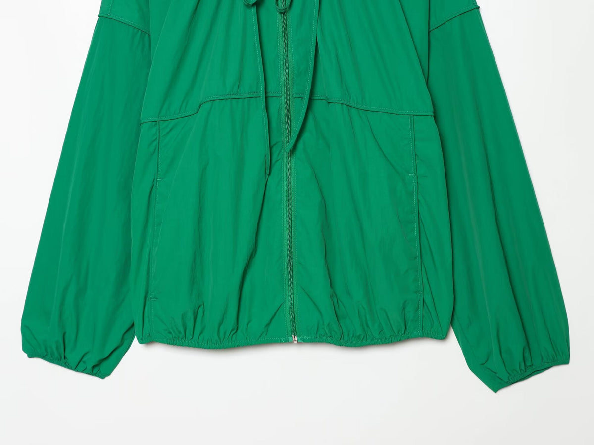 Women's loose hooded technology fabric Coat