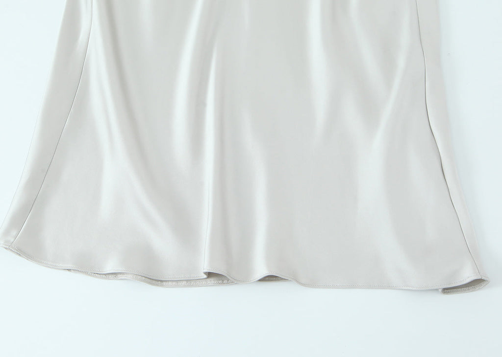 Women's New Fashion Thin Scarf Decorative Satin Texture Midi Dress
