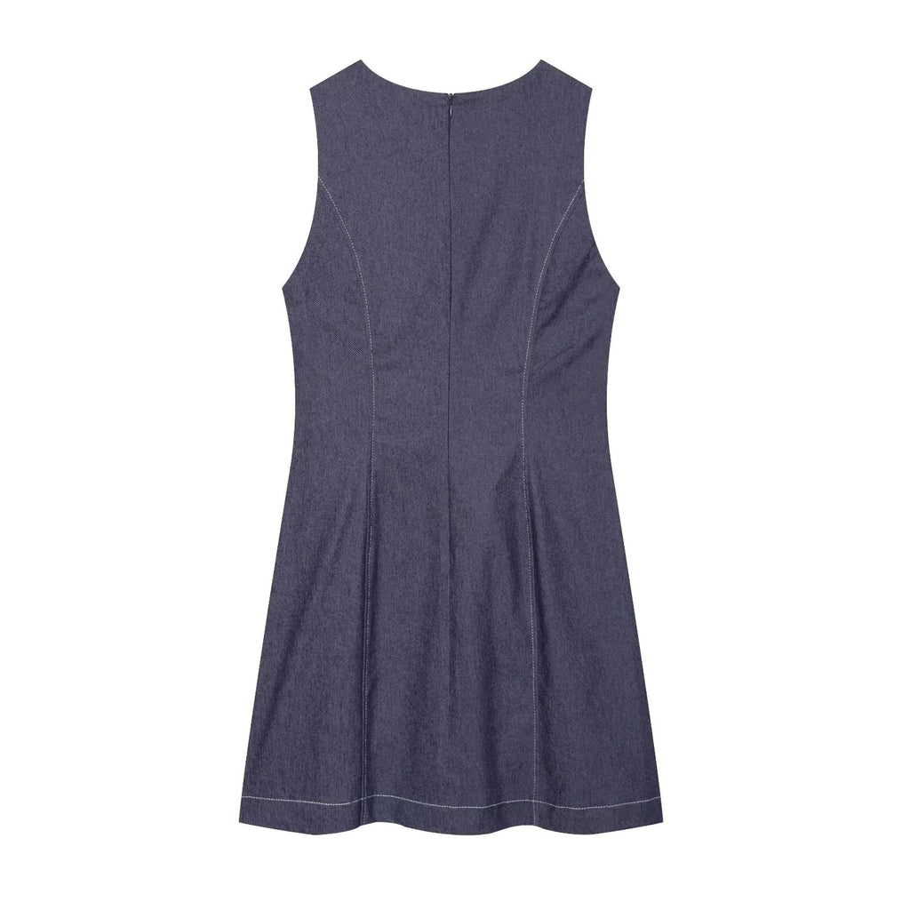 Women's rope knot buckle decoration mini dress