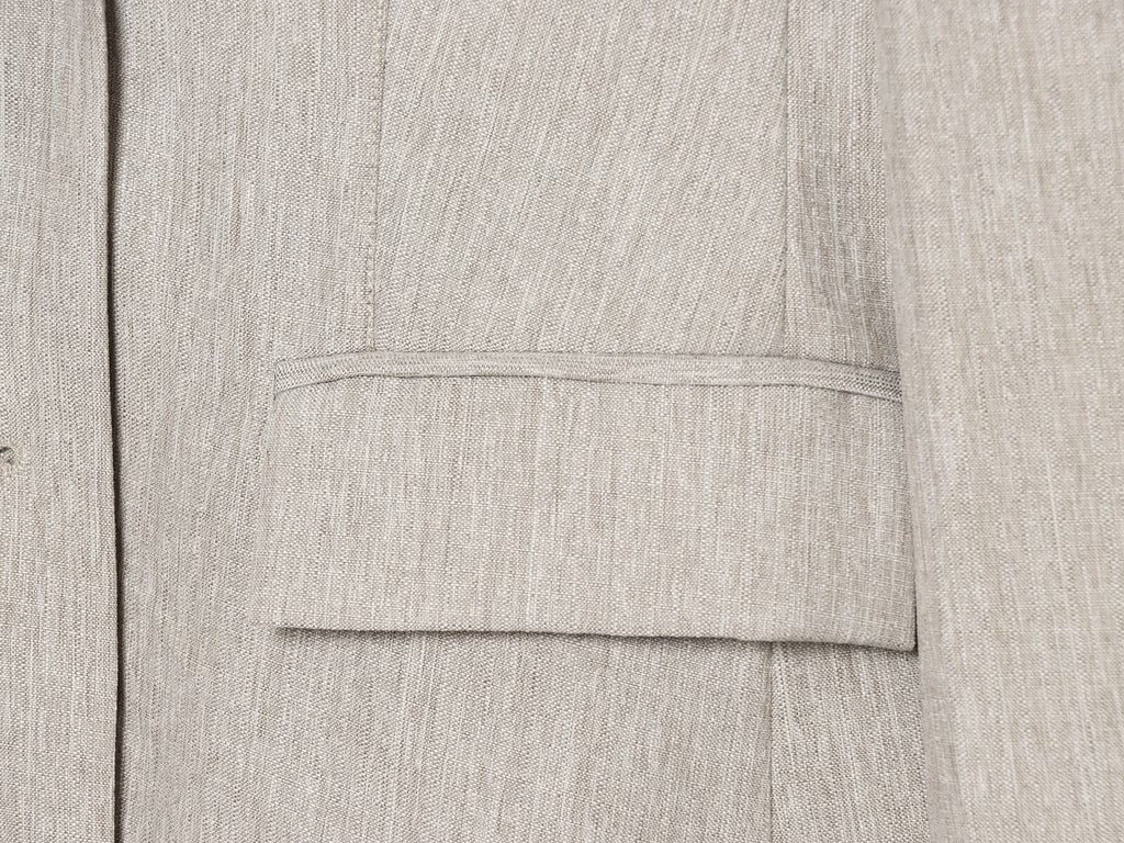 set woman 2 pieces casual linen blend pleated Blazer Coat +Pants