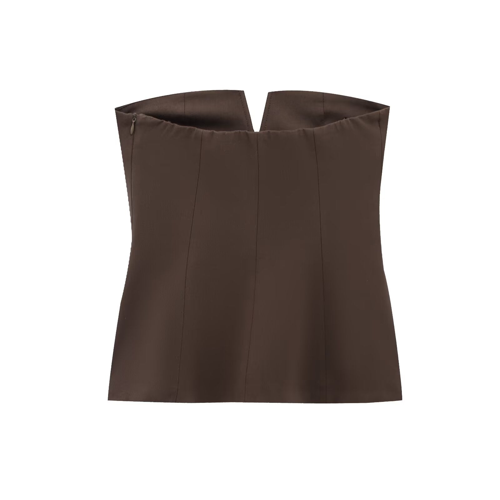 Women's new Fashion sleeveless solid slim backless strapless top