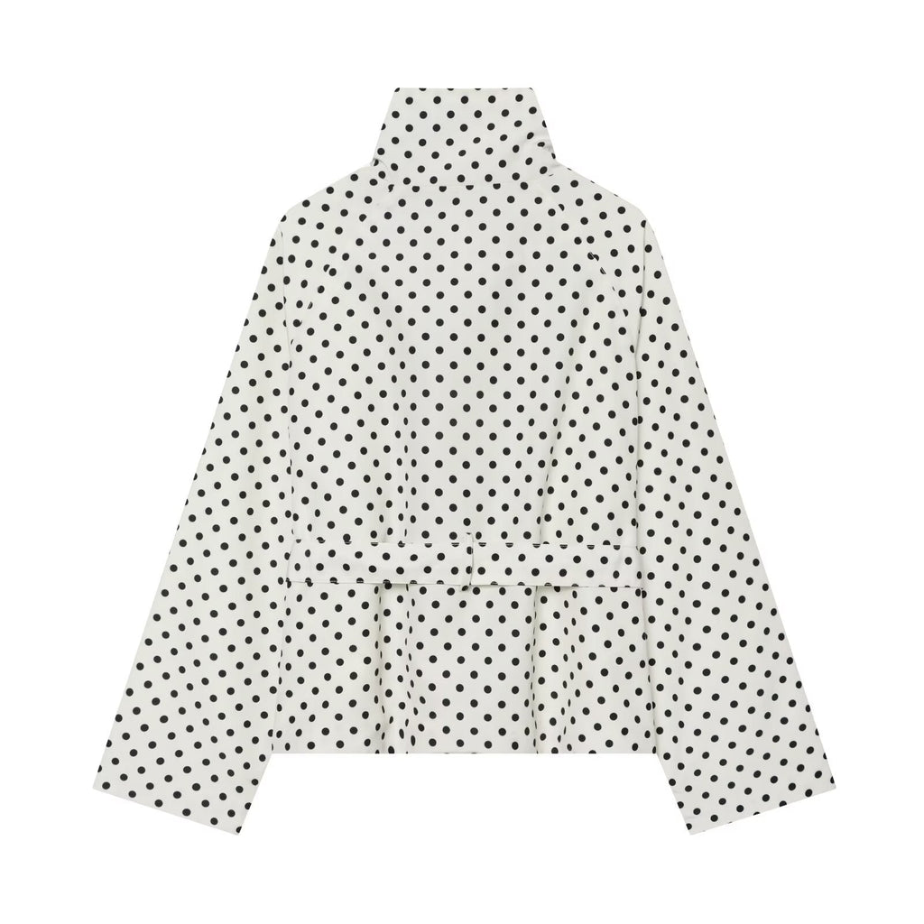Women's standing collar polka dot windbreaker Coat