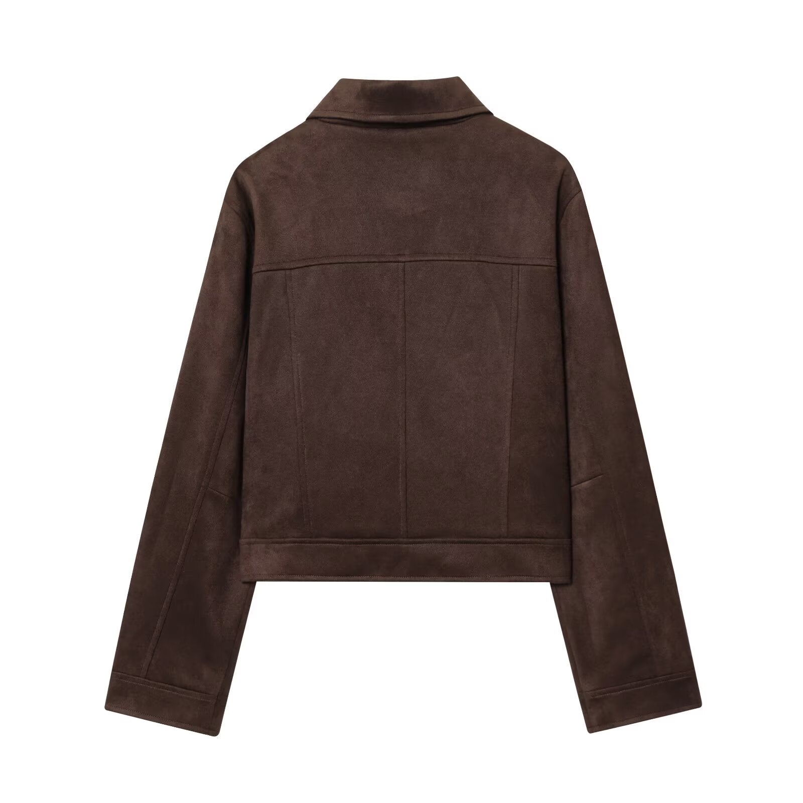 Women's new fashion short suede Leather zipper jacket Coat