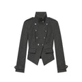 Women's slim double breasted high stand collar Coat